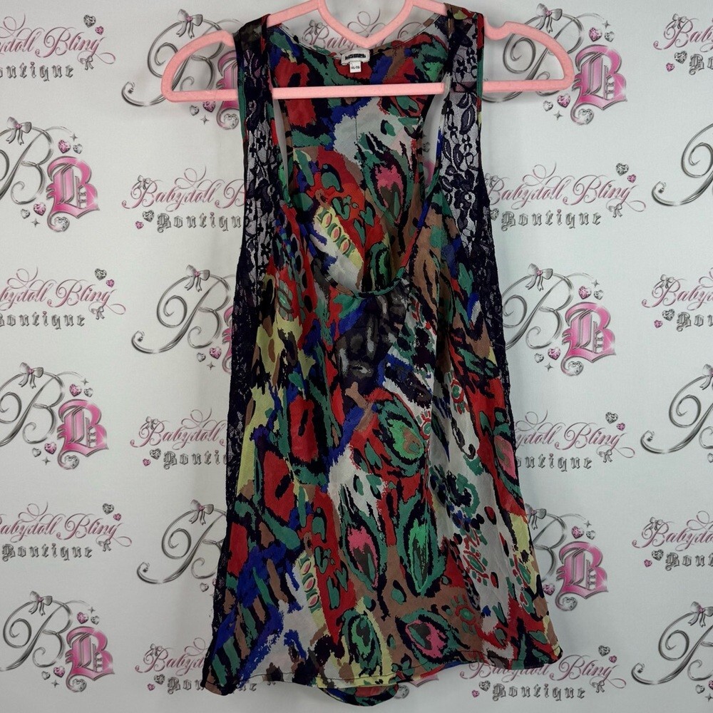 Kismet tank top lace purple floral Colorful Sleeveless Top with Lace Details